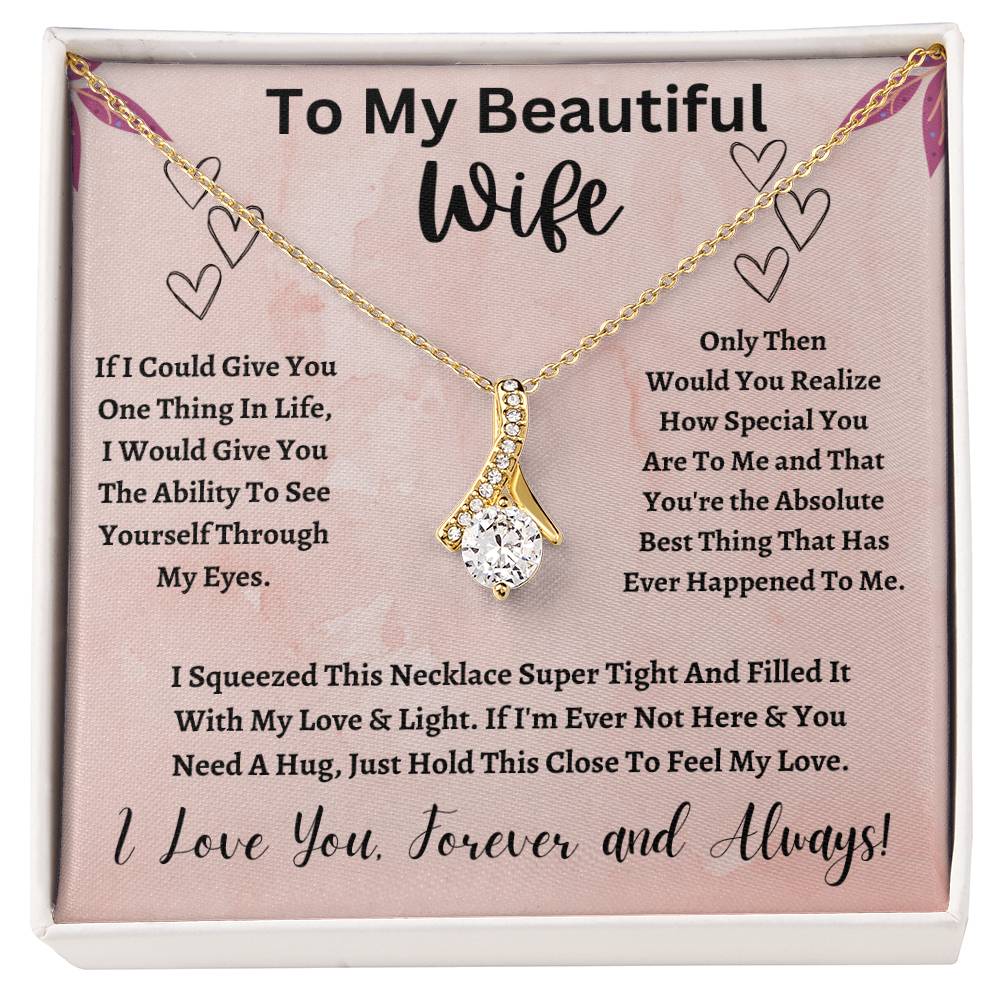 To My Wife Necklace, Gifts For Wife, Wife Birthday Gifts, Wife Jewelry Gifts, Anniversary Gift For Wife, Message Card Necklace Gift For Wife