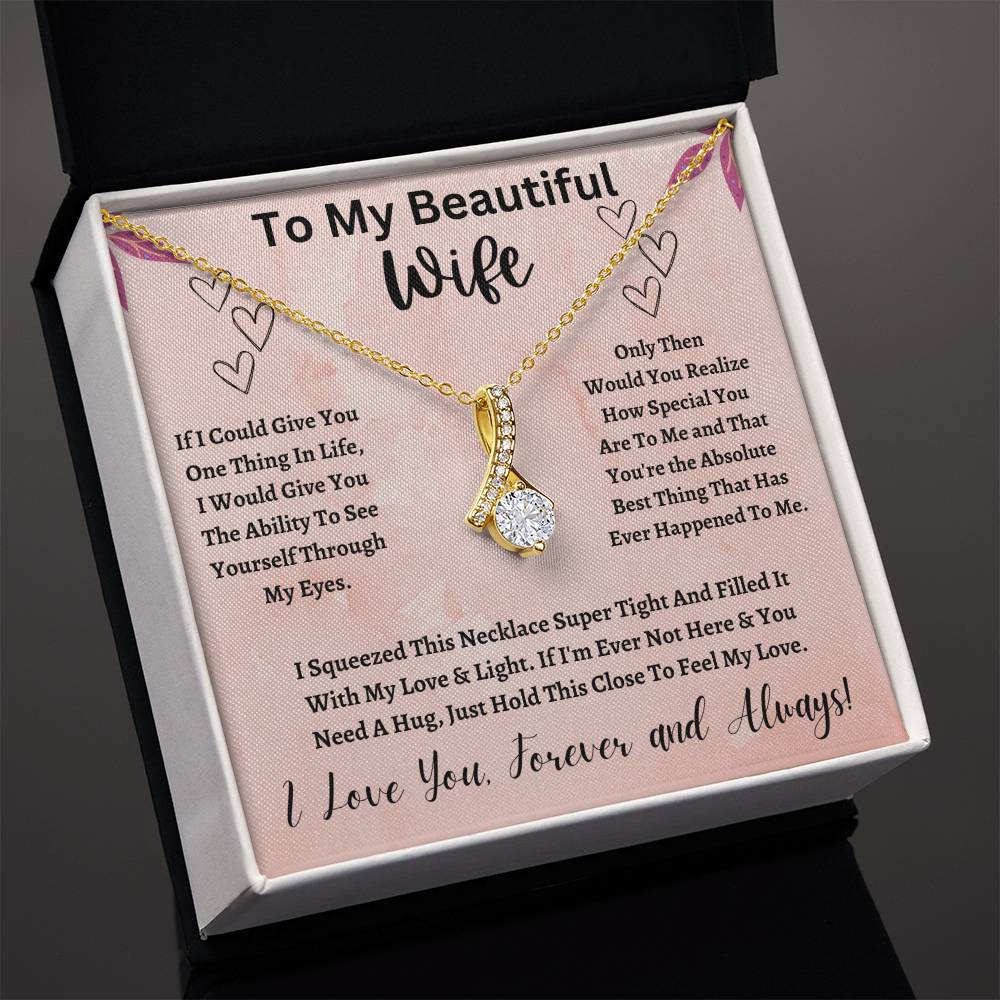To My Wife Necklace, Gifts For Wife, Wife Birthday Gifts, Wife Jewelry Gifts, Anniversary Gift For Wife, Message Card Necklace Gift For Wife