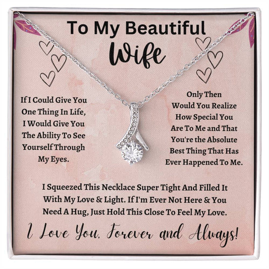 To My Wife Necklace, Gifts For Wife, Wife Birthday Gifts, Wife Jewelry Gifts, Anniversary Gift For Wife, Message Card Necklace Gift For Wife