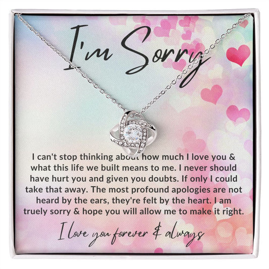 Love Knot, Apology Gift For Her, Forgiveness Gift, I'm Sorry Necklace Gift For Wife/Girlfriend, Gift To Say Your Sorry, Unique Apology Gifts